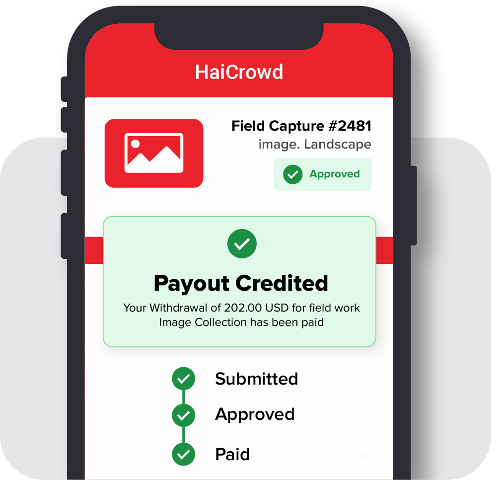 HaiCrowd in-app wallet: users withdraw approved payouts directly to their bank accounts